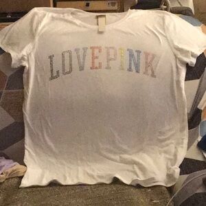 White Victoria Secret Graffic Tee